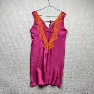 Y2K Babydoll Satin Slip Dress Lace Lingerie Hot Coquette Pink Fairy Sexy Read